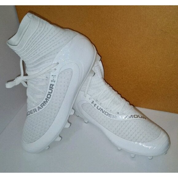 UNDER ARMOUR HIGHLIGHT 2 MC KNIT WHITE FOOTBALL CLEATS MEN\'S SIZE 9.5 NEW main image 7